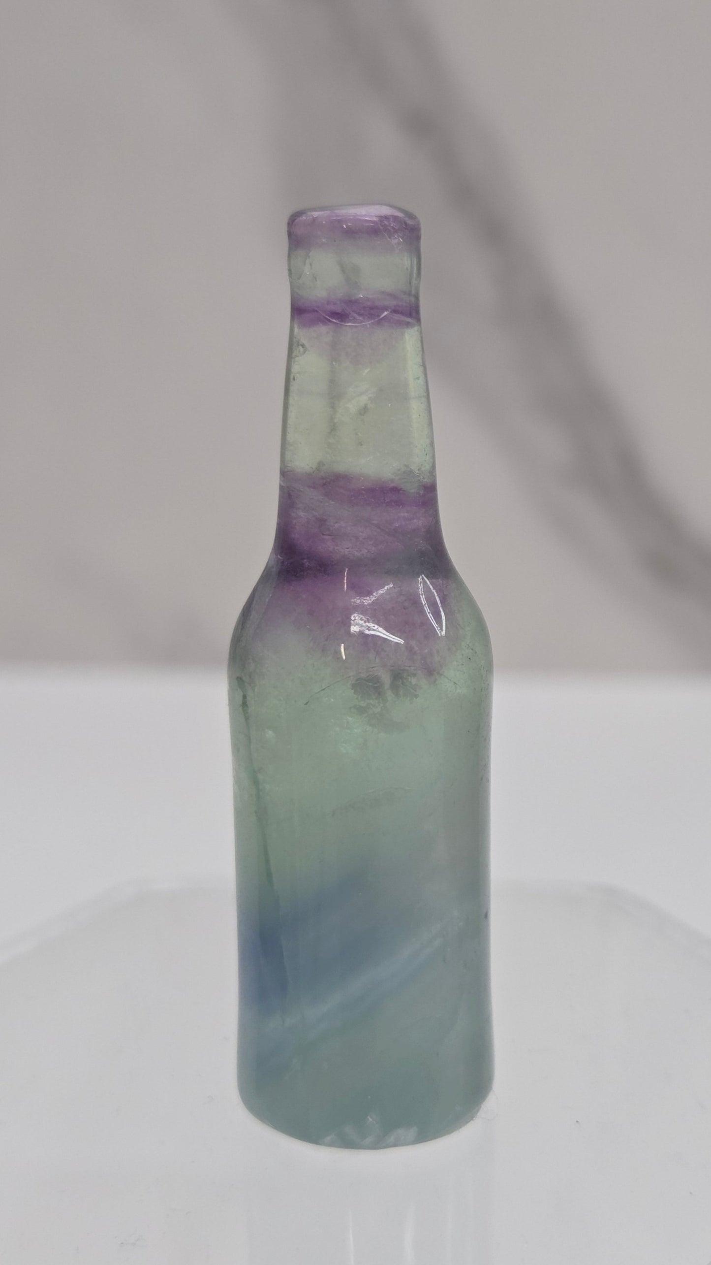 Fluorite beer bottle carving