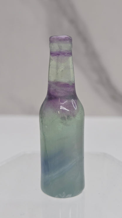 Fluorite beer bottle carving