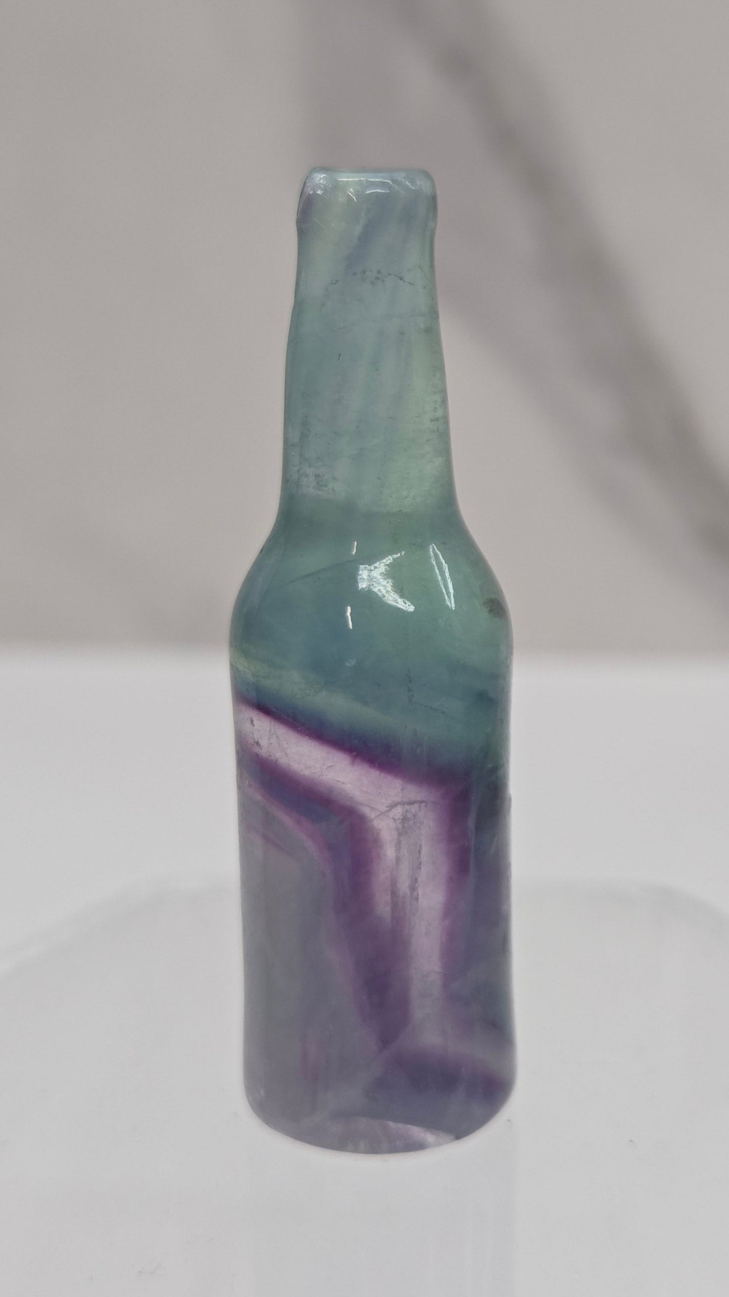 Fluorite beer bottle carving