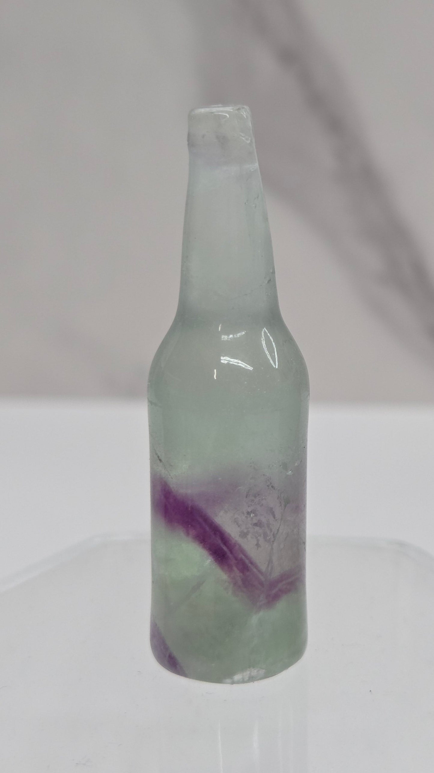 Fluorite beer bottle carving