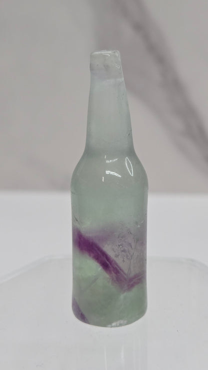 Fluorite beer bottle carving