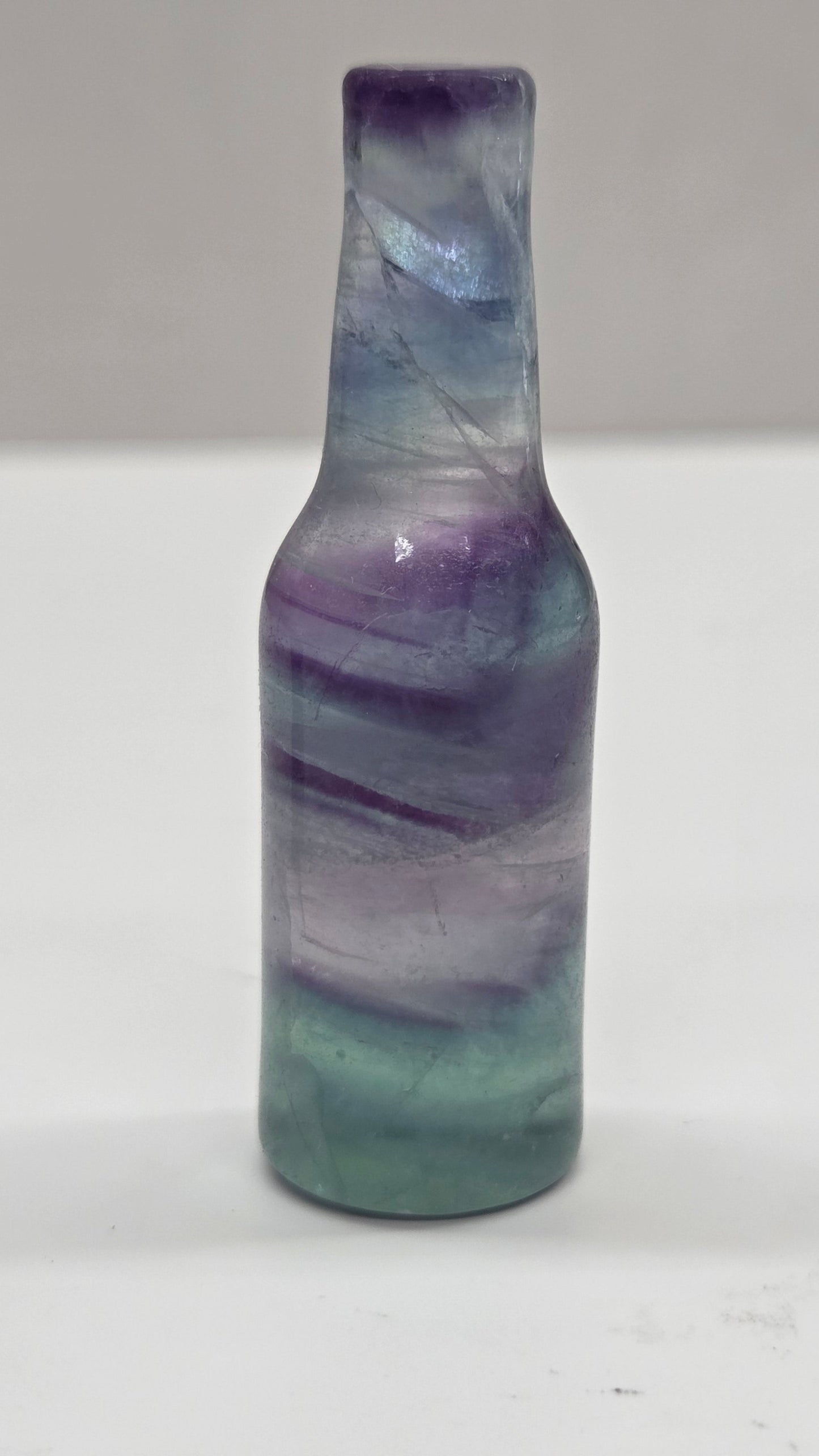 Fluorite beer bottle carving