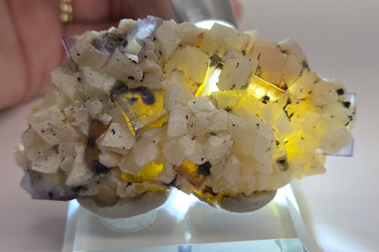 Fluorite w/ Dolomite & Chalcopyrite