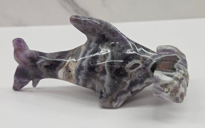 Hammerhead shark carving (L)