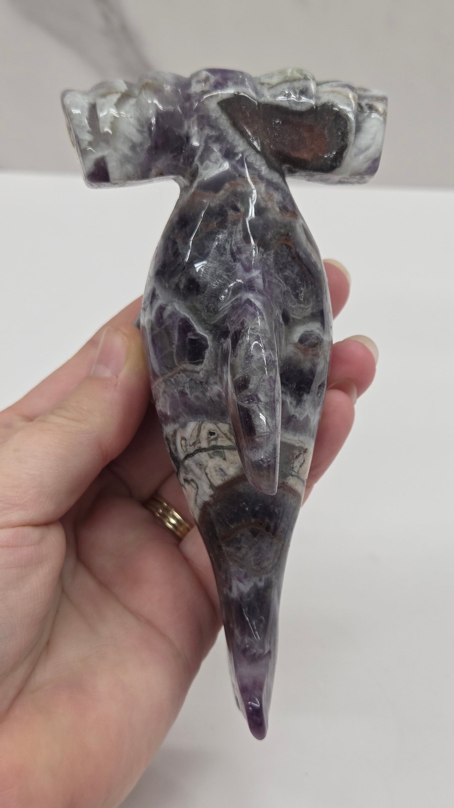 Hammerhead shark carving (L)