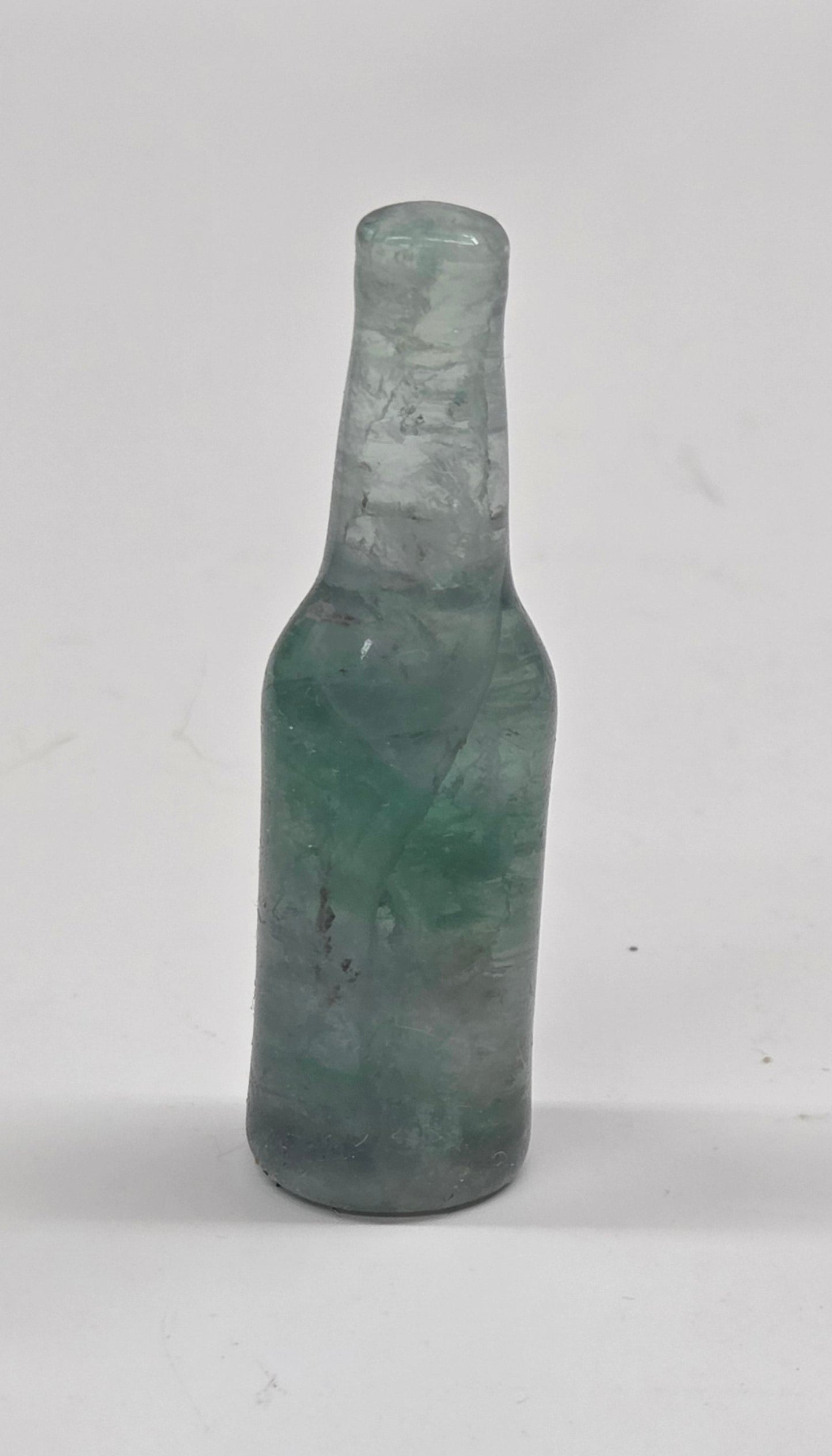 Fluorite beer bottle carving