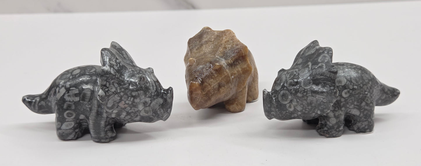 Triceratops carving (L)