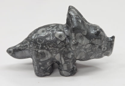 Triceratops carving (L)