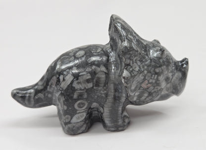 Triceratops carving (L)