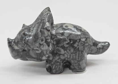 Triceratops carving (L)