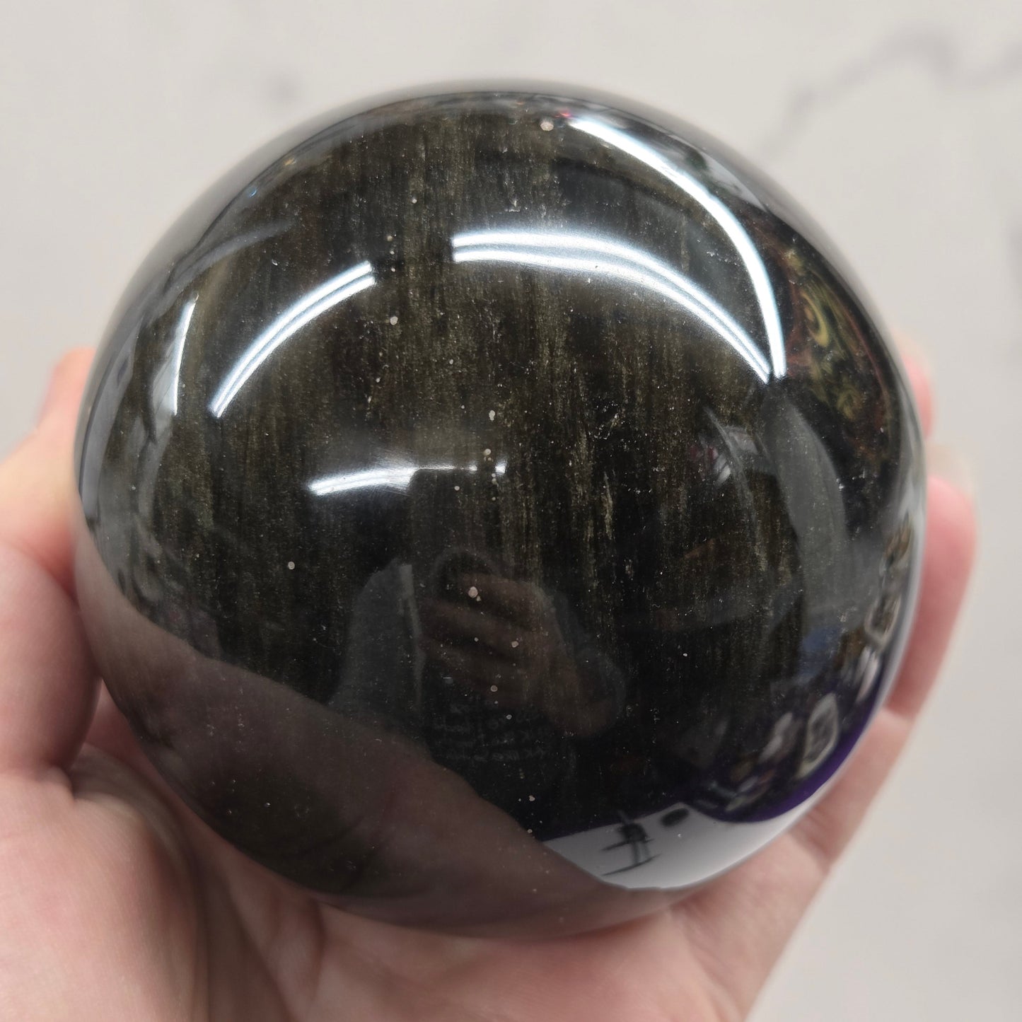 Gold Sheen Obsidian sphere