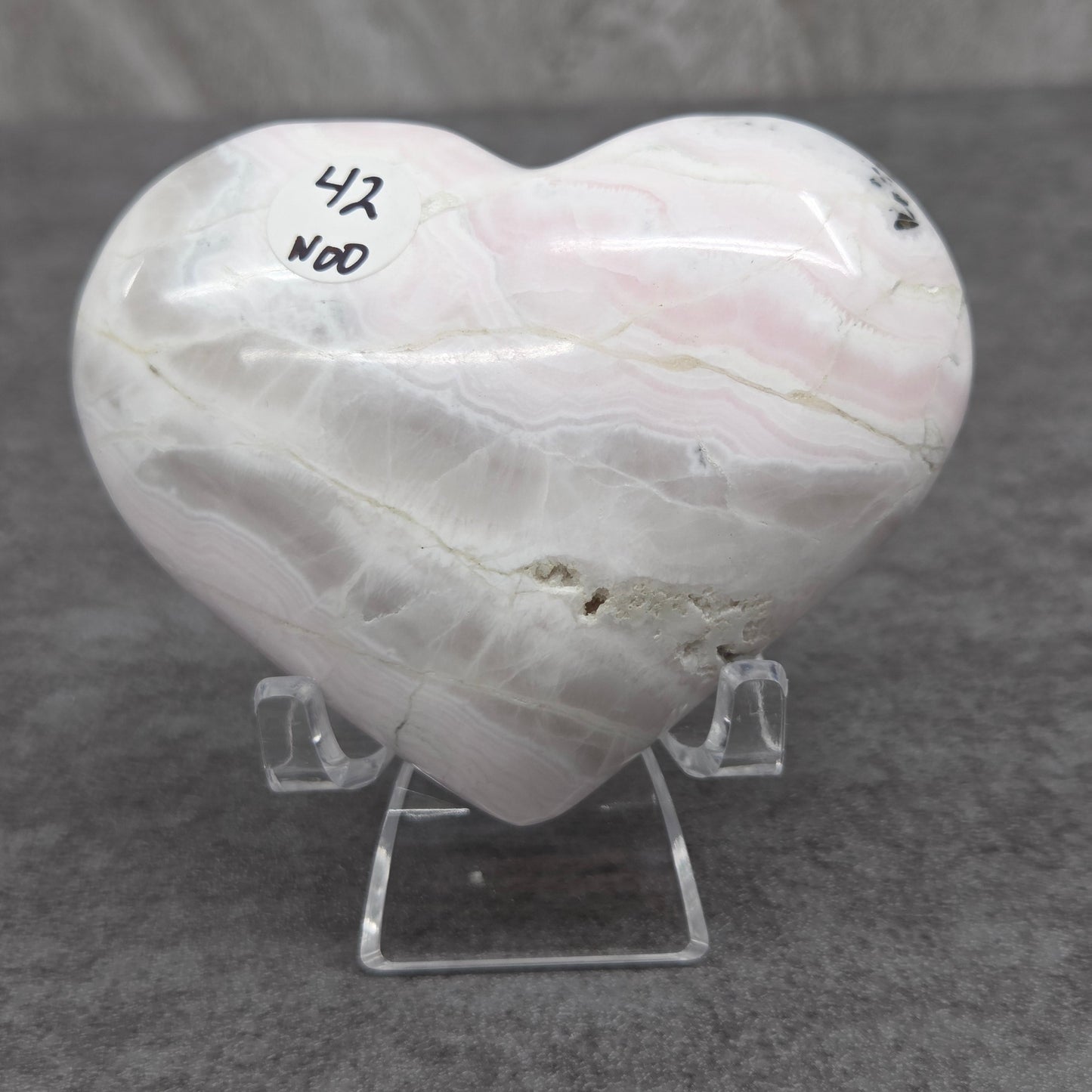 Pink Mangano Calcite heart