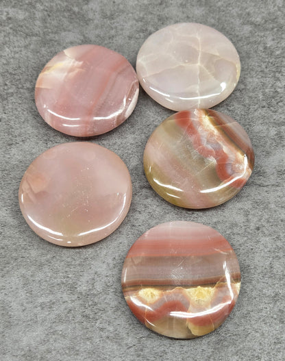 Coin - Pink Banded Calcite