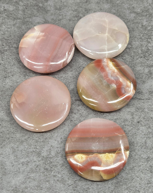 Coin - Pink Banded Calcite