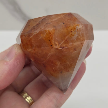 Fire Quartz diamond (on stand)