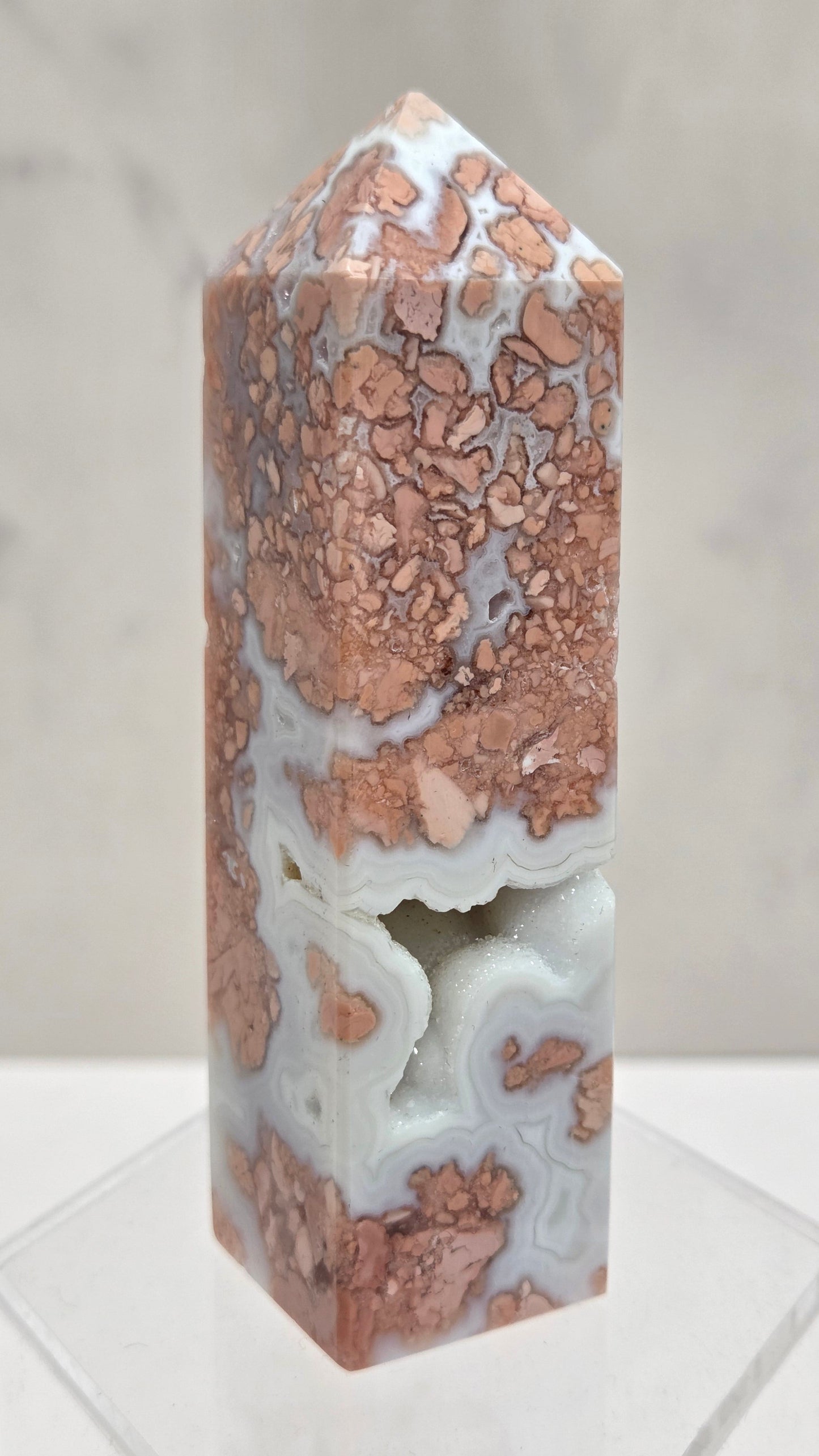 Cotton Candy Agate tower