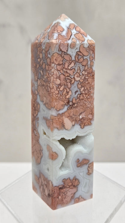 Cotton Candy Agate tower