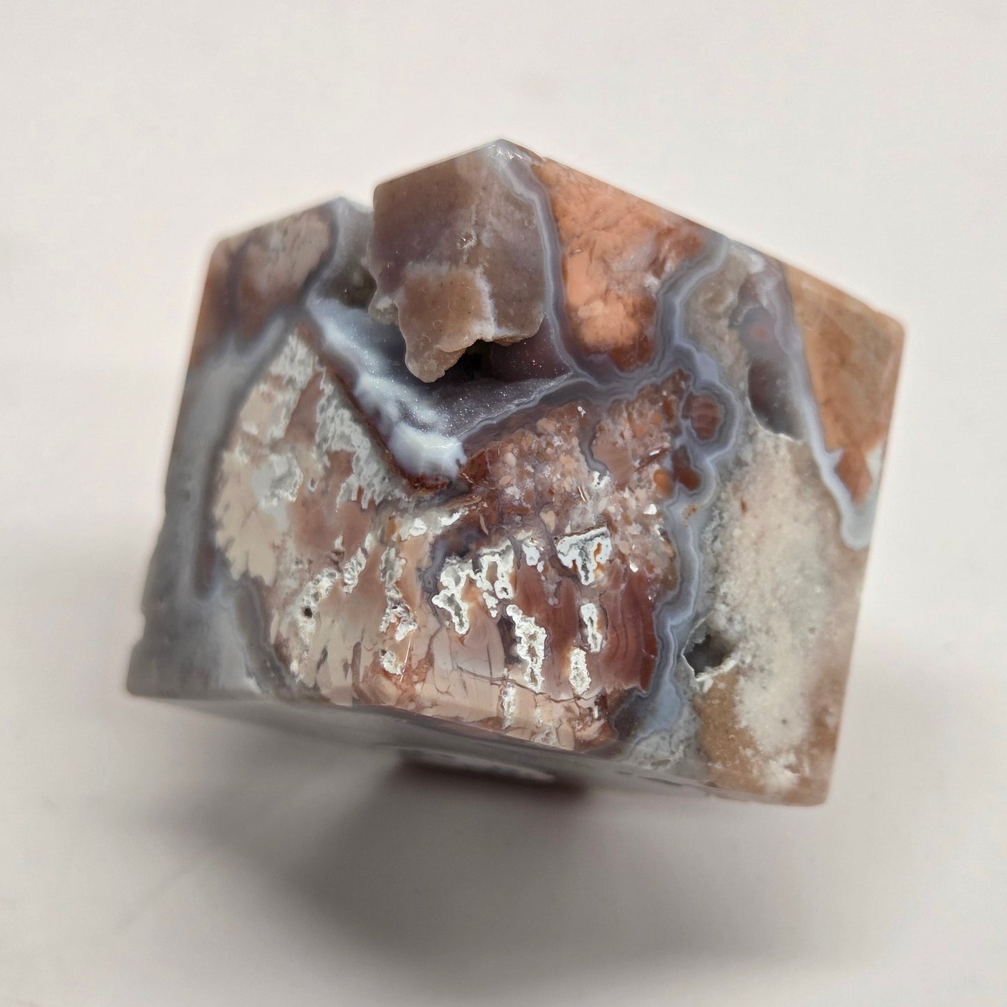 Floating cube - Cotton Candy Agate