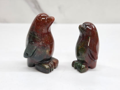 Penguin carving - Ocean Jasper