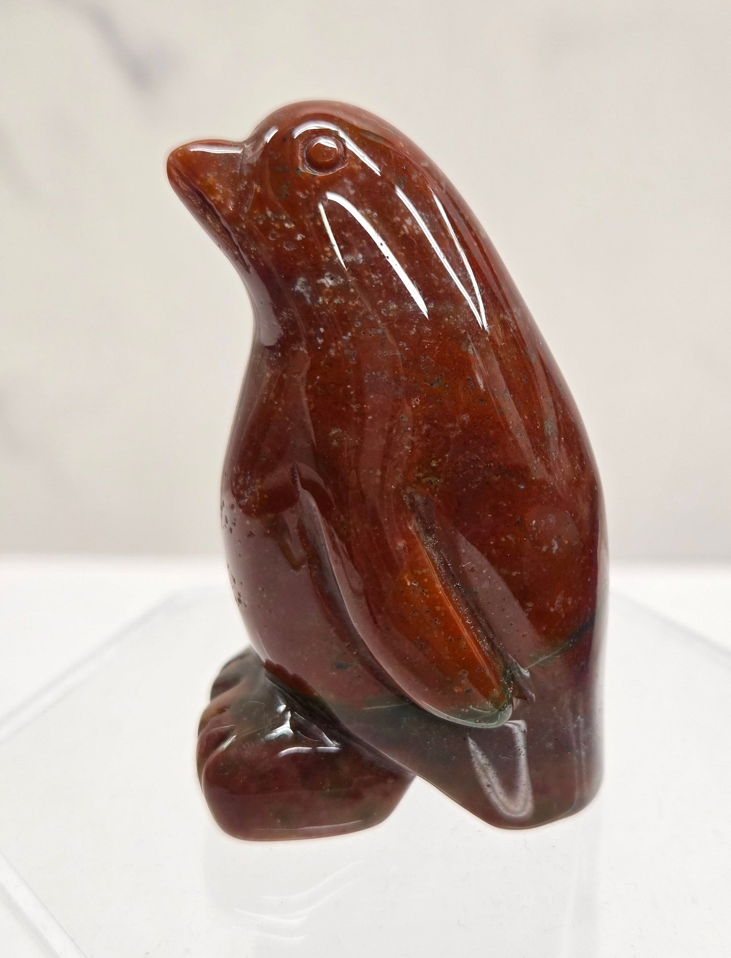Penguin carving - Ocean Jasper