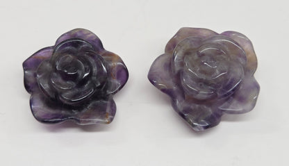 Amethyst rose carving