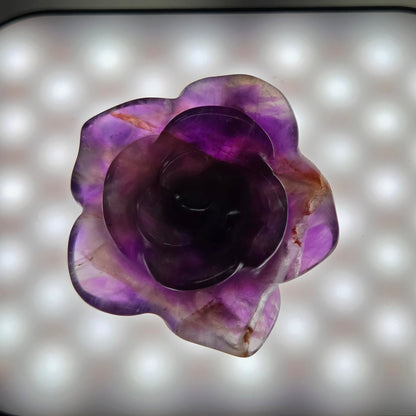 Amethyst rose carving