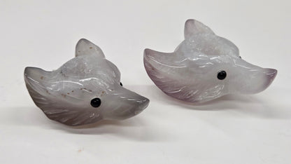 Drusy Agate wolf head (M)