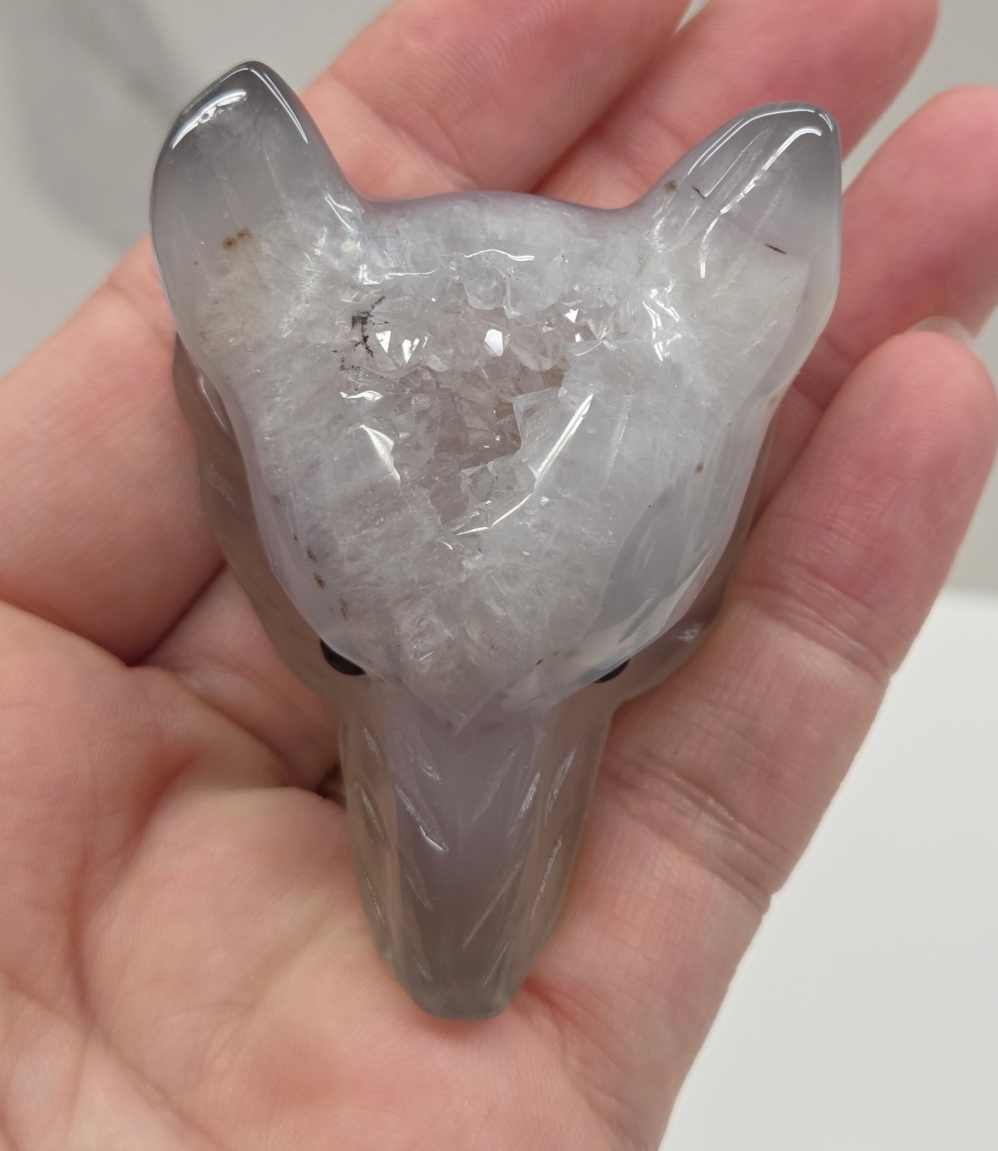 Drusy Agate wolf head (M)