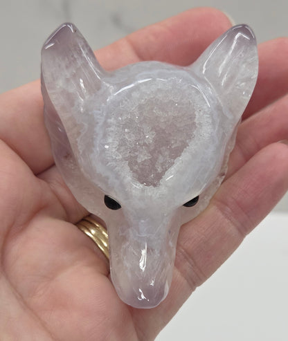 Drusy Agate wolf head (M)
