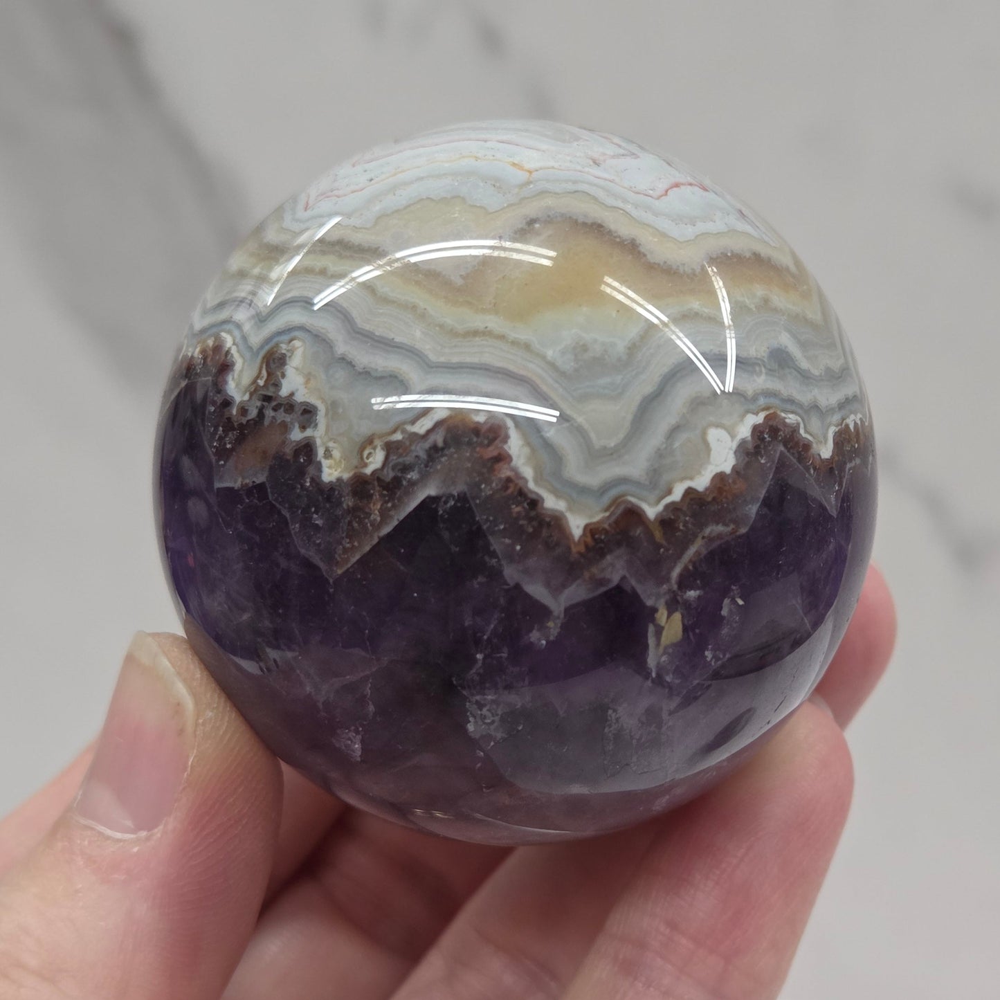 Amethyst w/ Agate sphere