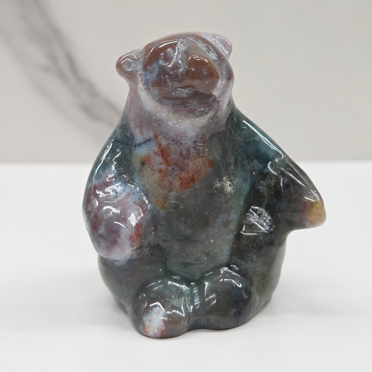 Baloo bear carving - Ocean Jasper