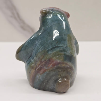 Baloo bear carving - Ocean Jasper