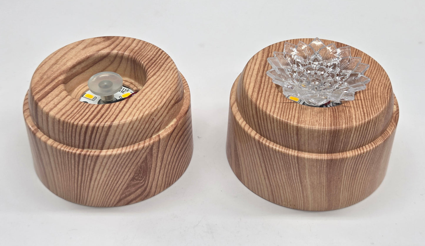 Lighted & rotating Lotus sphere stand