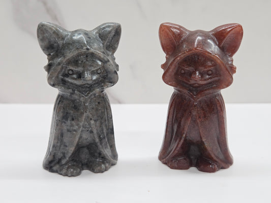 Spooky hooded cat/kitty carving
