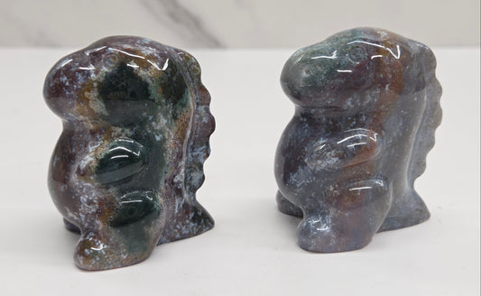 Chubby belly dino - Ocean Jasper/Moss Agate mix (medium)