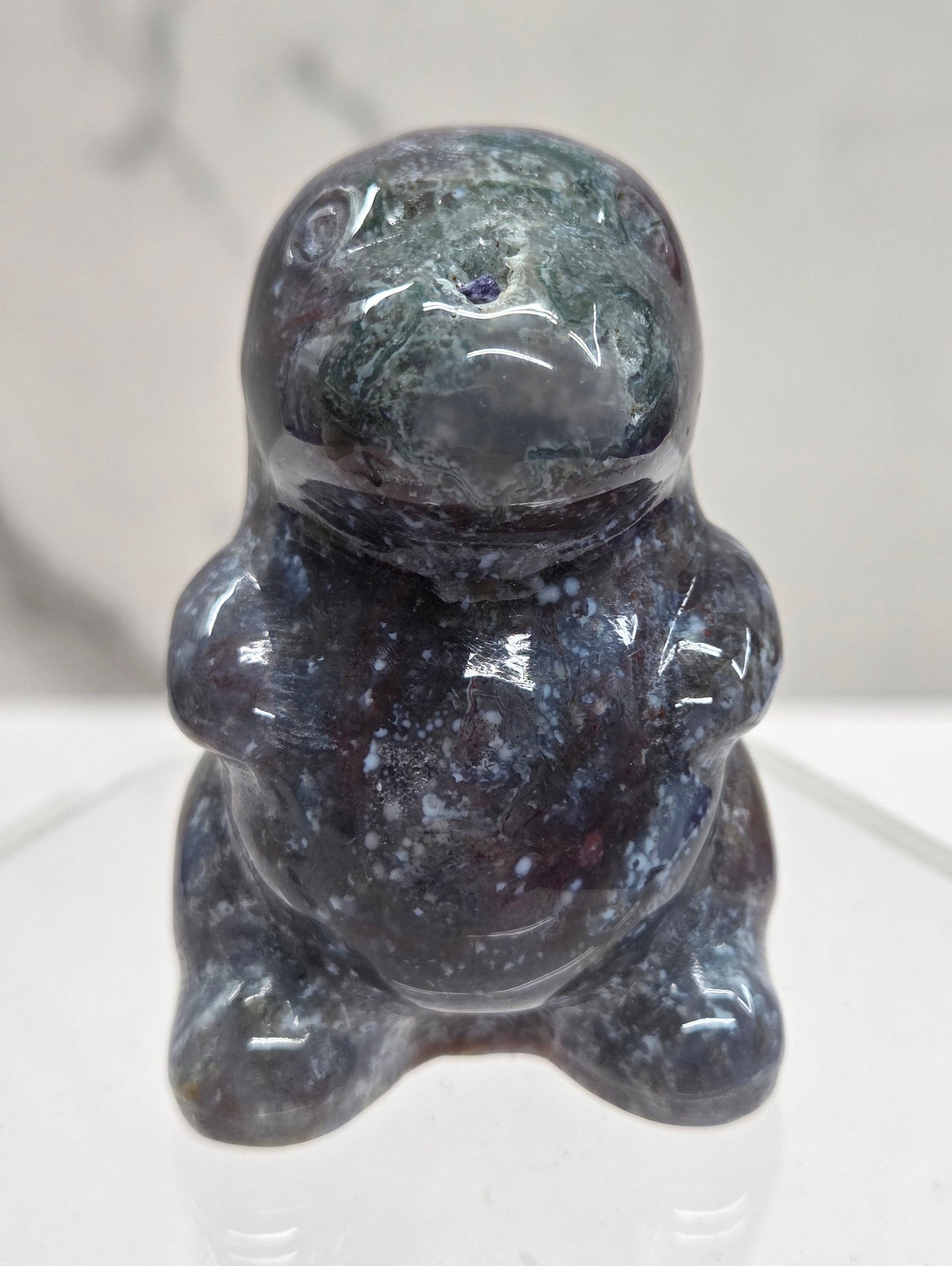 Chubby belly dino - Ocean Jasper/Moss Agate mix (medium)