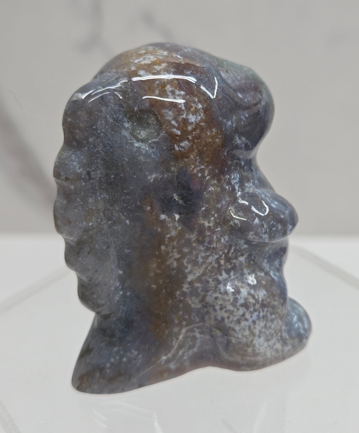 Chubby belly dino - Ocean Jasper/Moss Agate mix (medium)