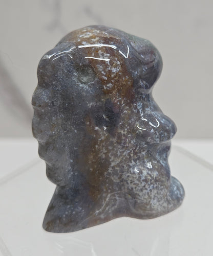 Chubby belly dino - Ocean Jasper/Moss Agate mix (medium)