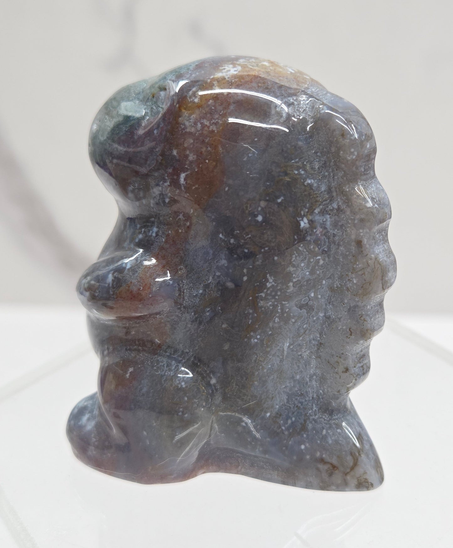 Chubby belly dino - Ocean Jasper/Moss Agate mix (medium)