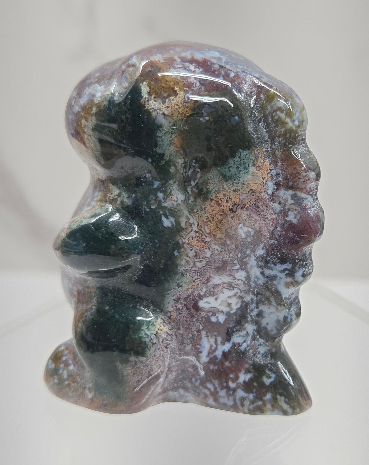 Chubby belly dino - Ocean Jasper/Moss Agate mix (medium)