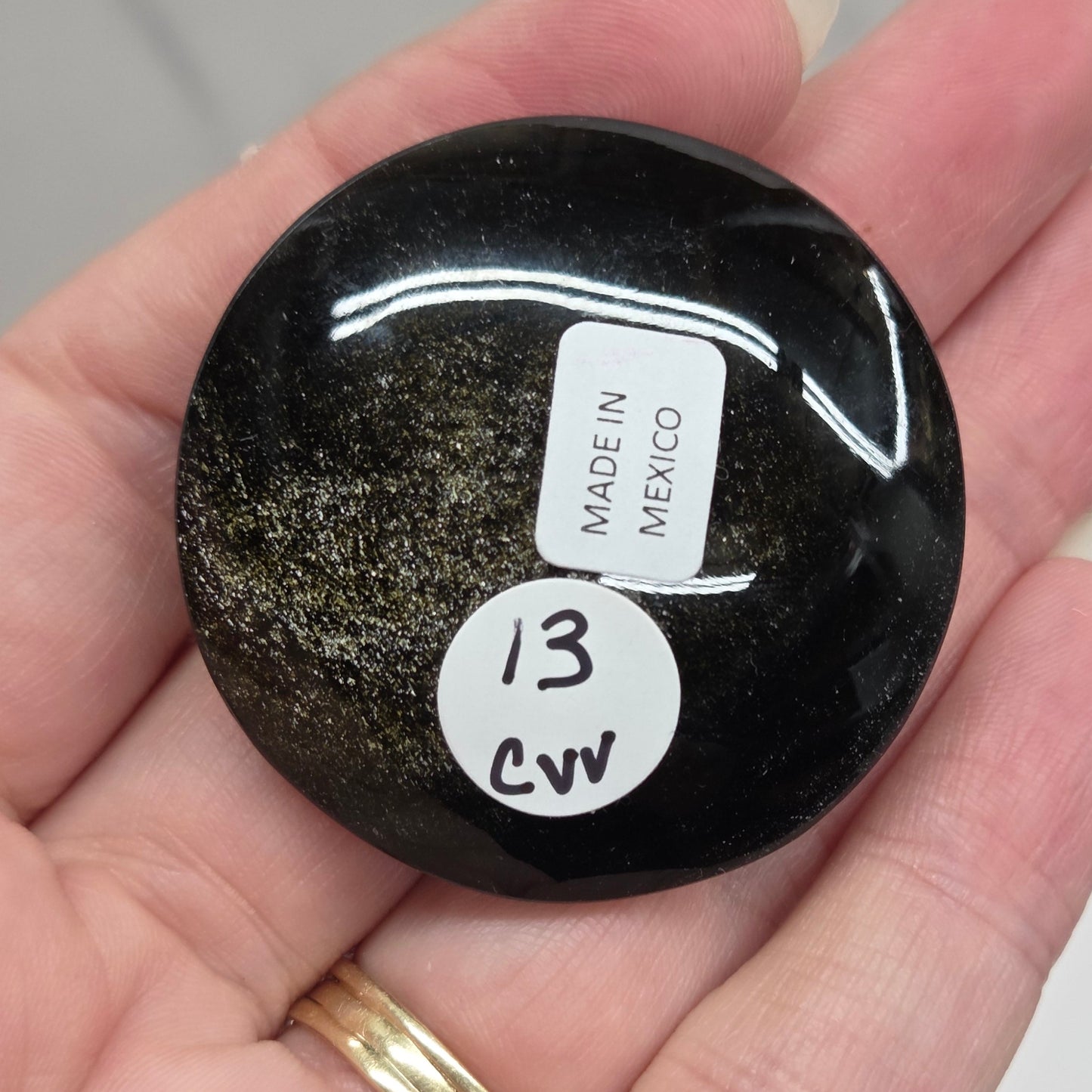 Gold Sheen Obsidian coin