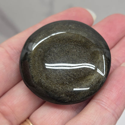 Gold Sheen Obsidian coin