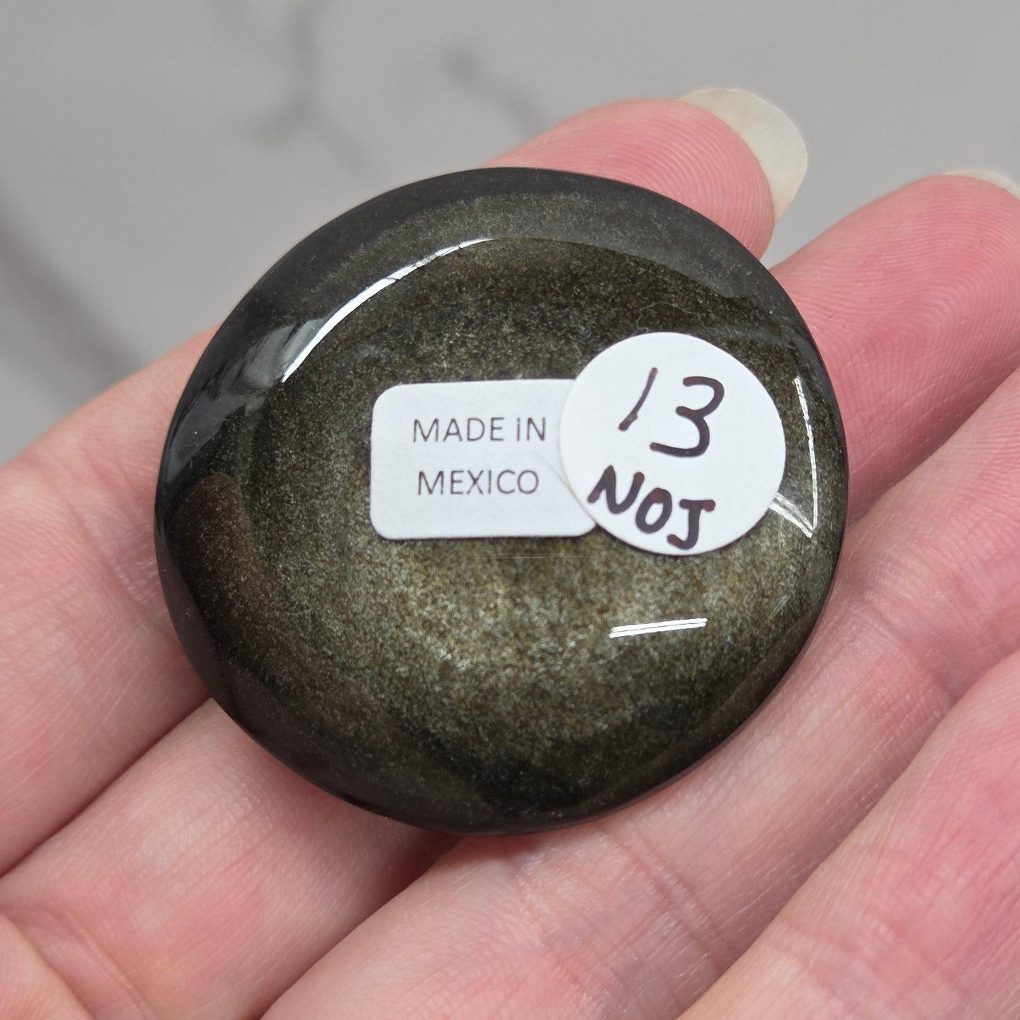 Gold Sheen Obsidian coin