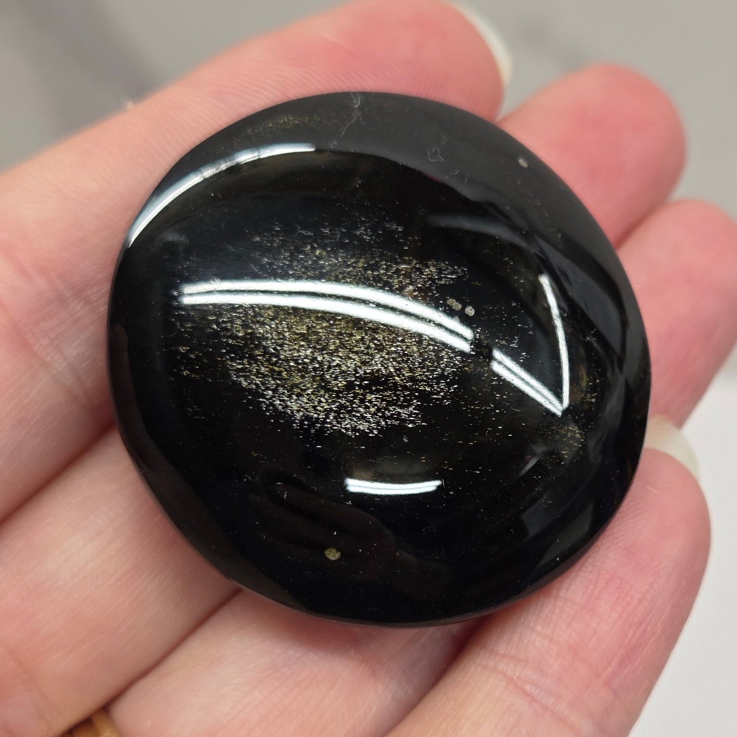Gold Sheen Obsidian coin
