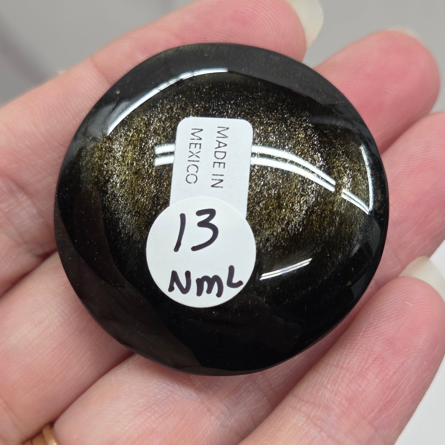 Gold Sheen Obsidian coin