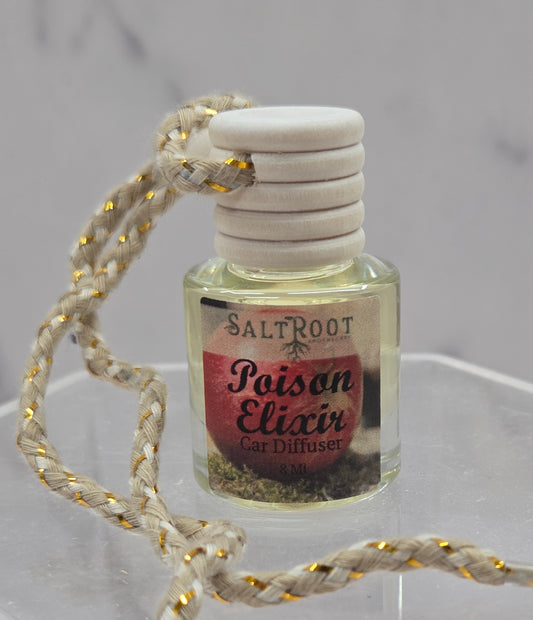 Salt Root Poison Elixir car diffuser on a gray background
