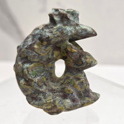 9 tail fox carving on moon