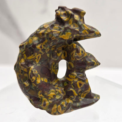 9 tail fox carving on moon