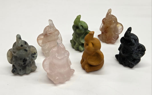 "Dumbo" baby elephant carving (S)