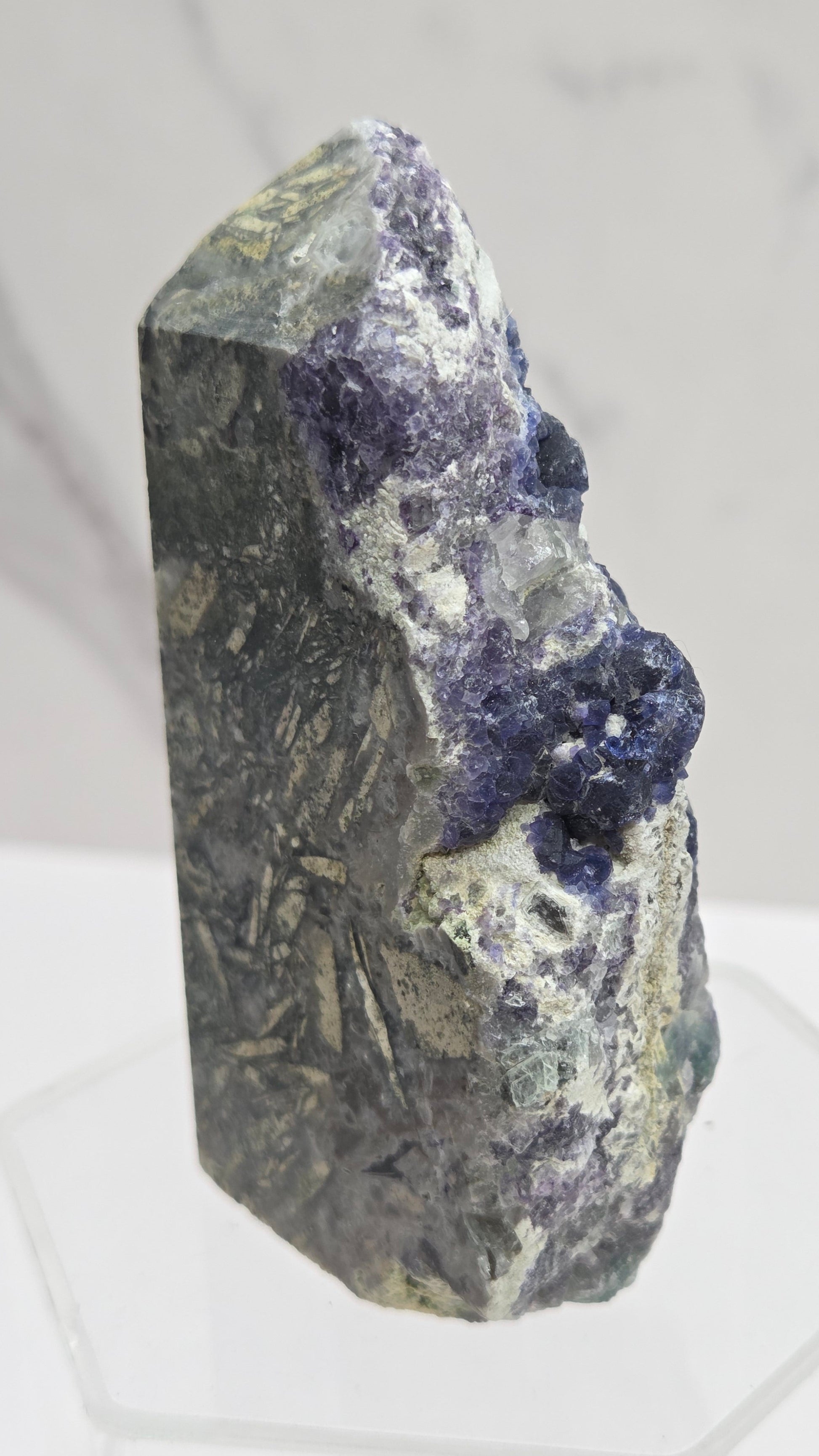 Blue Fluorite specimen on matrix
